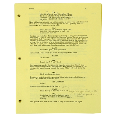 Val Kilmer Personal Tombstone June 24, 1993 Fifth Draft Yellow Script 