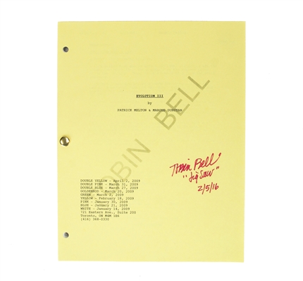 Tobin Bell Autographed Saw VI Screen Used Script with Jigsaw Inscription