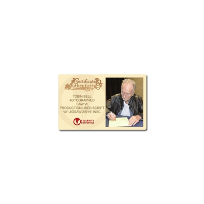 Tobin Bell Autographed Saw VI Screen Used Script with Jigsaw Inscription