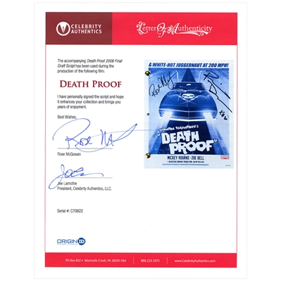 Rosario Dawson and Rose McGowan Autographed Original Death Proof Script