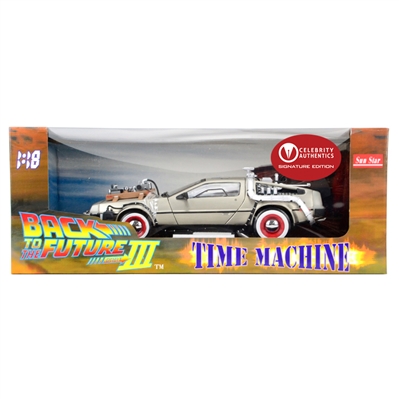 Michael J. Fox Autographed Back to the Future III 1:18 Scale Die-Cast DeLorean