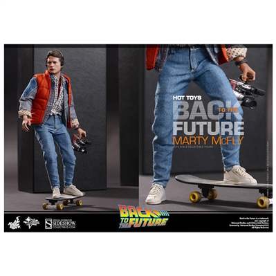 Michael J. Fox, Christopher Lloyd, Back to the Future Cast Autographed Hot Toys Marty McFly 1/6 Figure