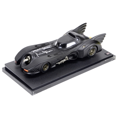 Michael Keaton & Billy Dee Williams Autographed 1989 Batman 1:18 Scale Die-Cast Batmobile