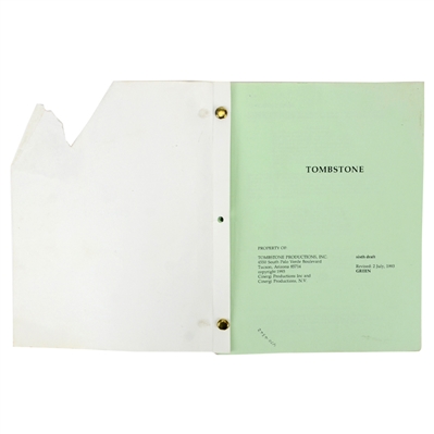 Val Kilmer Personal Tombstone July 2, 1993 Sixth Draft Green Script 