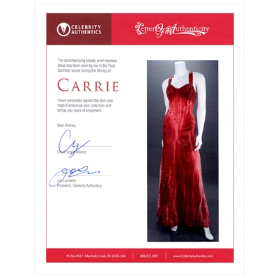Chloe Grace Moretz 2013 Carrie Screen Worn Hero Post Sprinkler Scene Bloody Dress