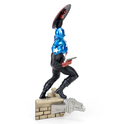 Sebastian Stan Autographed Sideshow Captain America James Bucky Barnes Premium Format 25.5 Statue with Bucky Inscription