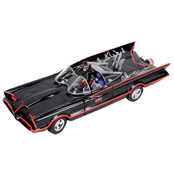 Adam West and Burt Ward Autographed Mattel Elite Version 1966 Batman 1:18 Scale Die-Cast Batmobile