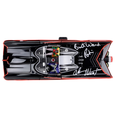 Adam West and Burt Ward Autographed Mattel Elite Version 1966 Batman 1:18 Scale Die-Cast Batmobile