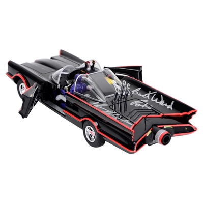 Adam West and Burt Ward Autographed Mattel Elite Version 1966 Batman 1:18 Scale Die-Cast Batmobile