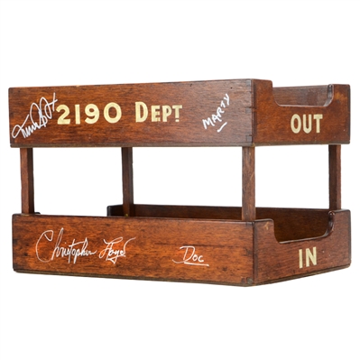 Michael J. Fox & Christopher Lloyd Autographed 1985 Back to The Future Screen Used Letter Box Prop