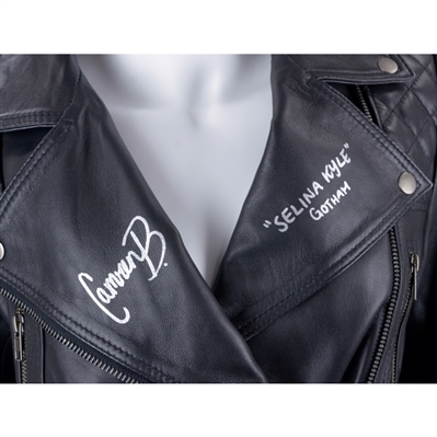 Camren Bicondova Autographed Replica Gotham Selina Kyle Leather Jacket with Inscription