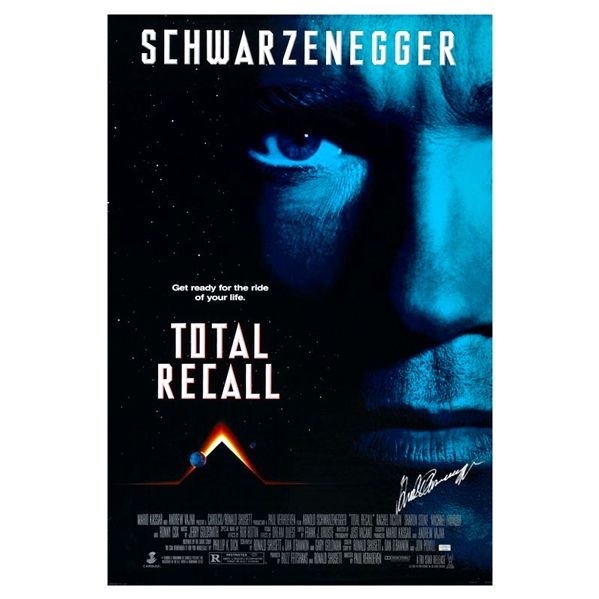 Arnold Schwarzeneggar Autographed Total Recall Original 27x40 Single-Sided Movie Poster