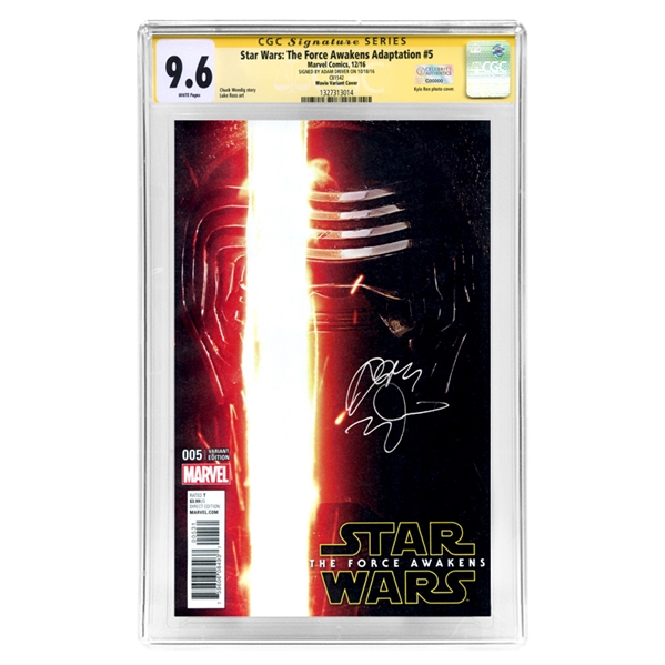 Adam Driver Autographed Star Wars: The Force Awakens #005 CGC SS 9.6 Variant Cover