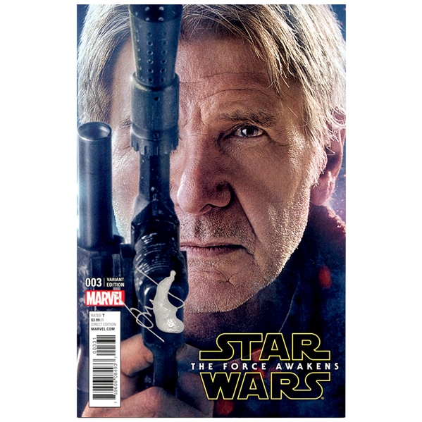 Harrison Ford Autographed Star Wars: The Force Awakens #3 Comic With Han Solo Variant Cover
