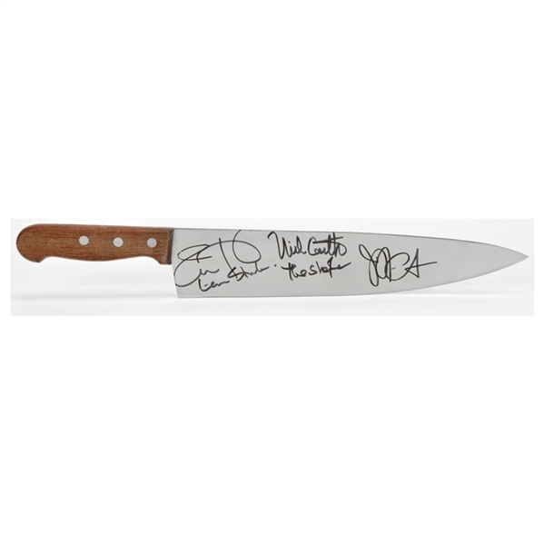 Jamie Lee Curtis, Nick Castle and John Carpenter Autographed Halloween Knife