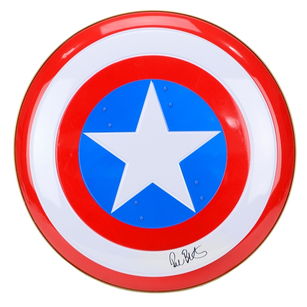  Paul Bettany The Vision Autographed Captain America 24" Metal Shield