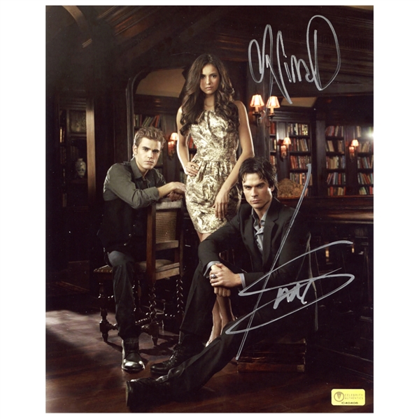 Nina Dobrev and Ian Somerhalder Autographed The Vampire Diaries 8x10 Photo