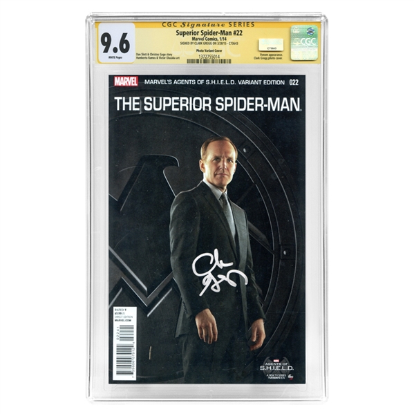 Clark Gregg Autographed Superior Spider-Man #22 CGC SS 9.6 Comic