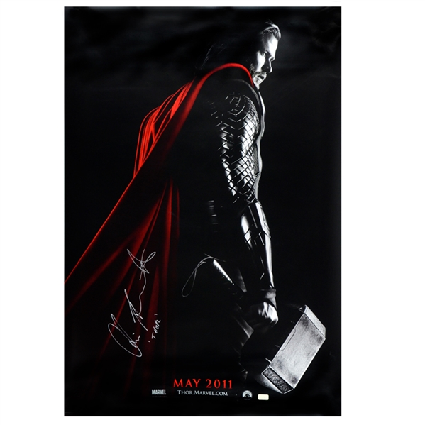Chris Hemsworth Autographed Thor Original 27x40 Double-Sided Movie Poster