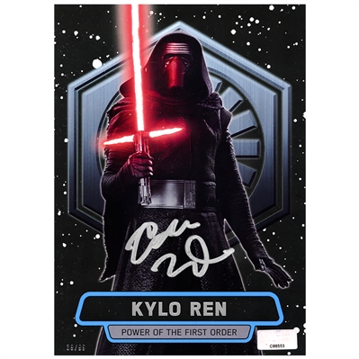 Adam Driver Autographed Topps Star Wars The Force Awakens Kylo Ren 5x7 Trading Card 