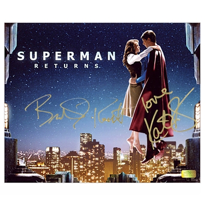 Brandon Routh and Kate Bosworth Autographed 8×10 Superman Returns Skytop Photo