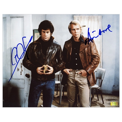 David Soul and Paul Michael Glaser Autographed 8×10 Starsky and Hutch Scene Photo
