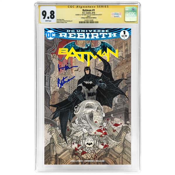 Val Kilmer Autographed Batman #1 Rebirth CGC SS 9.8 Comic Grampa Variant Cover 