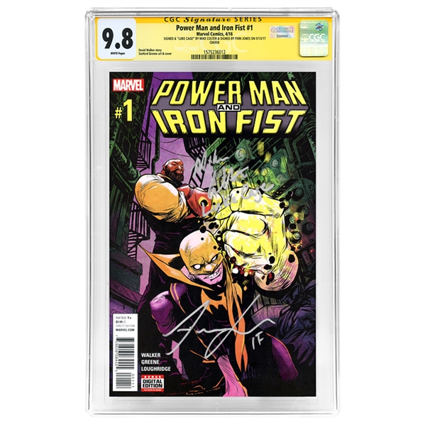 Mike Colter and Finn Jones Autographed Power Man and Iron Fist #1 CGC SS 9.8 Comic