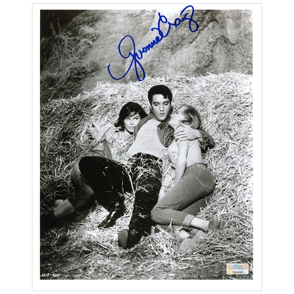 Yvonne Craig Autographed Kissin Cousins Scene 8x10 Photo with Elvis Presley