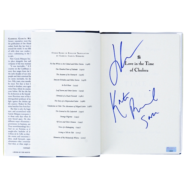 Kate Beckinsale and John Cusack Serendipity Autographed Love in the Time of Cholera Book