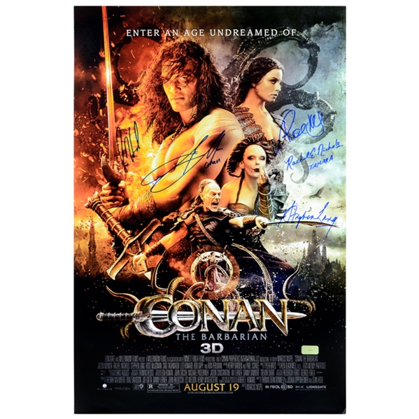 Jason Momoa, Rachel Nichols, Rose McGowan, Stephen Lang and Leo Howard Autographed Conan the Barbarian 16x24 Movie Poster