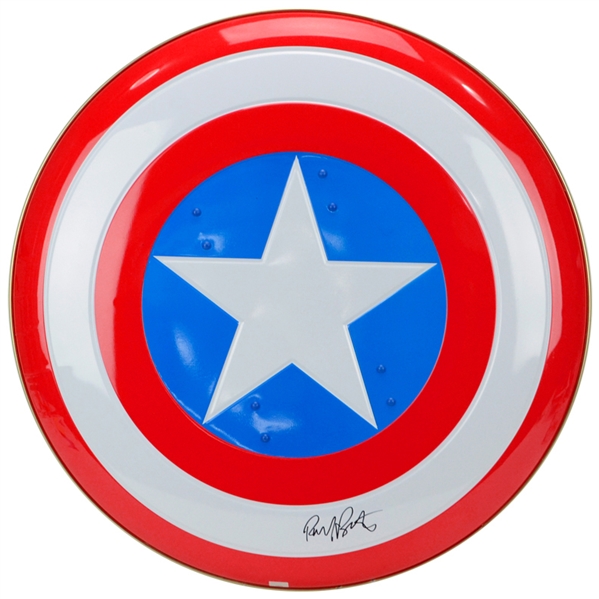 Paul Bettany The Vision Autographed Captain America 24" Metal Shield