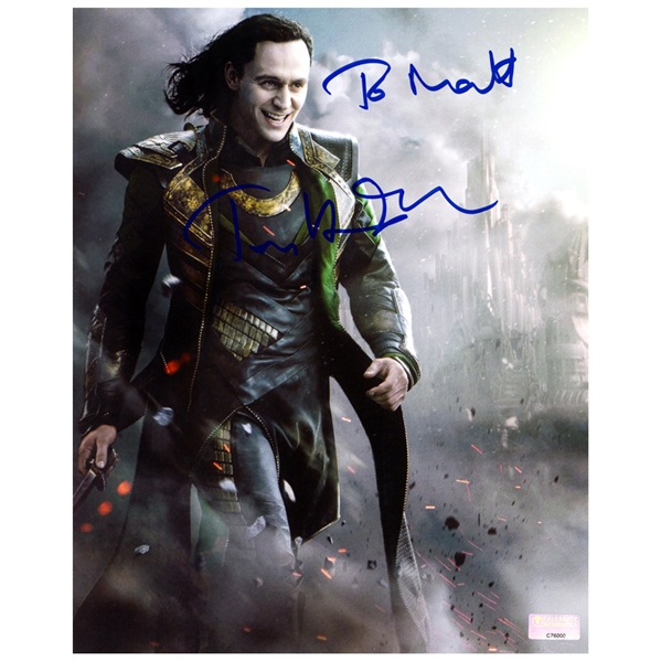 Tom Hiddleston Autographed Loki 8×10 Thor: The Dark World Photo
