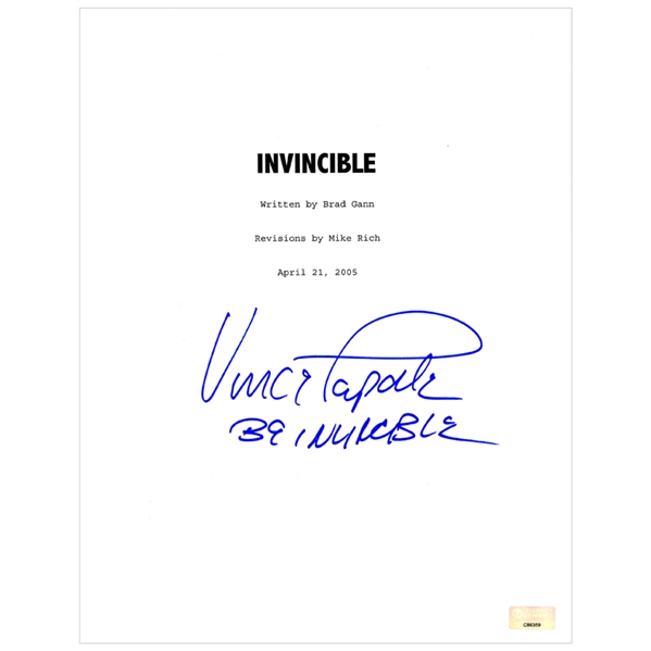 Vince Papale Autographed Invincible Script Cover