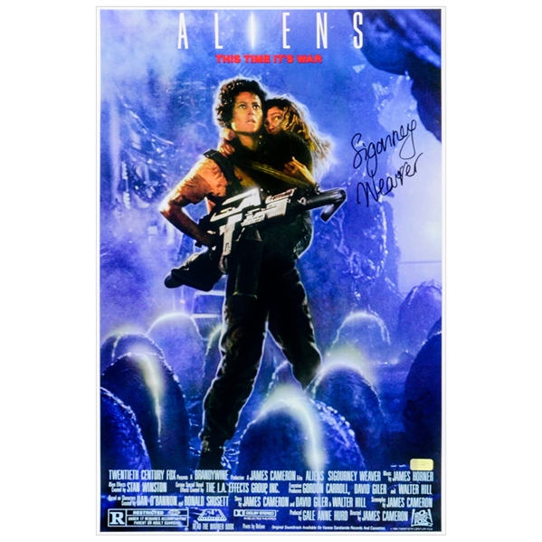 Sigourney Weaver Autographed Aliens 16x24 Movie Poster