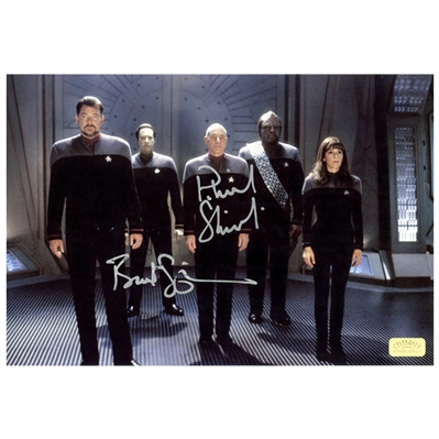 Patrick Stewart and Brent Spiner Autographed Next Generation Nemesis Crew 8×12  Photo