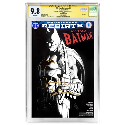Val Kilmer Autographed All Star Batman #1 CGC SS 9.8 (Mint) with Foil Cover Convention Edition and Batman Inscription