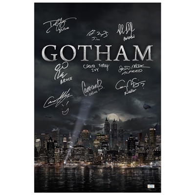 McKenzie, Bicondova, Logie, Mazouz Gotham Cast Autographed Cityscape 16x24 Poster