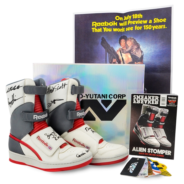 Sigourney Weaver, Bill Paxton and Aliens Cast Autographed Reebok Stompers Collectors Set 