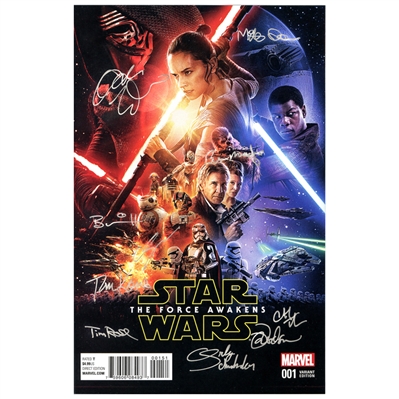 Adam Driver, Gwendoline Christie, Tom Kane and Cast Autographed Star Wars: The Force Awakens #1 Comic