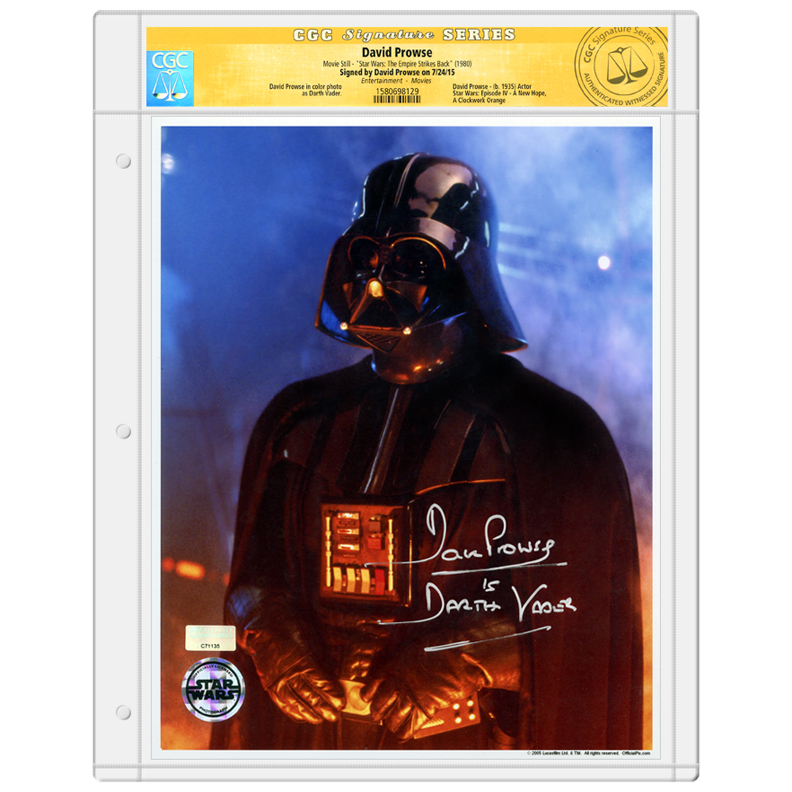 darth vader signed memorabilia