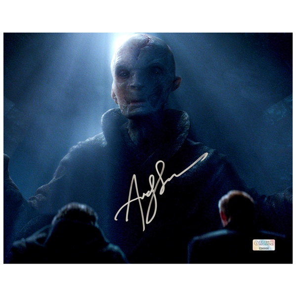 Andy Serkis Autographed Star Wars The Force Awakens Supreme Leader Snoke 8x10 Scene Photo