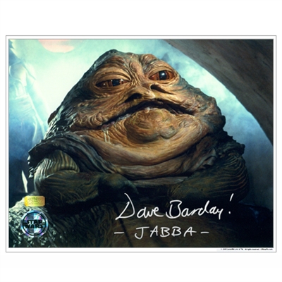 David Barclay Autographed Star Wars Jabba the Hutt Close Up 8x10 Photo