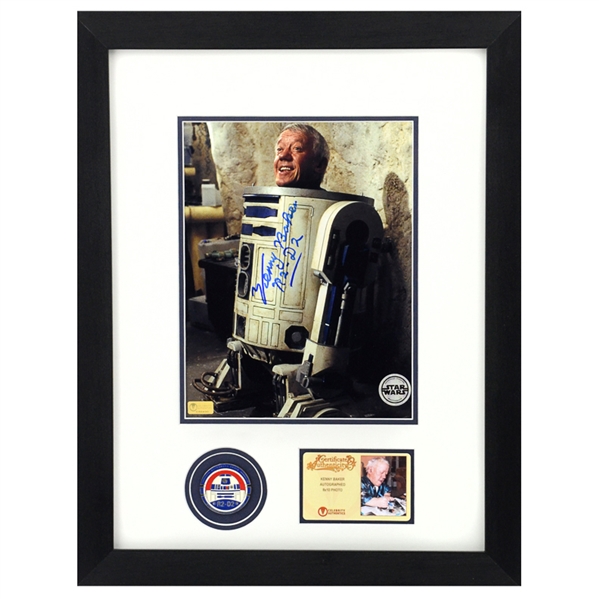 Kenny Baker Autographed Star Wars 8×10 Inside R2-D2 Framed Photo