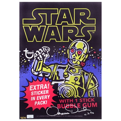 Anthony Daniels Autographed Topps Star Wars C-3PO Vintage Metal Sign #98/99