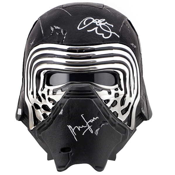 Harrison Ford and Adam Driver Autographed Star Wars: The Force Awakens Kylo Ren Black Series Helmet 