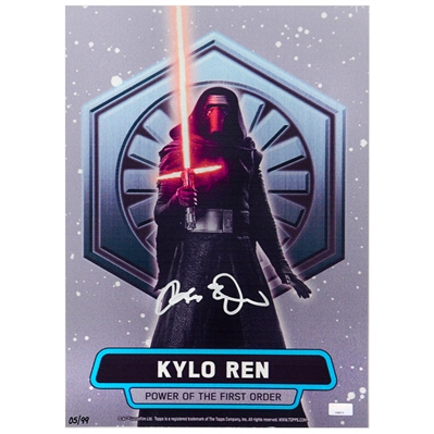 Adam Driver Autographed Topps Star Wars Kylo Ren Power of the First Order Aluminum Poster #05/99