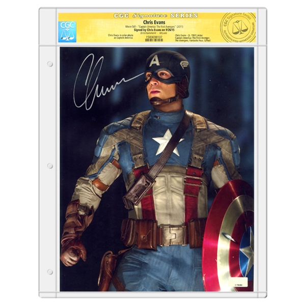 Chris Evans Autographed Captain America The First Avenger 8x10 Photo * CGC Signature Series 