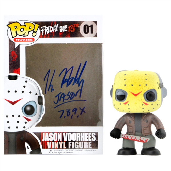 Kane Hodder Autographed Friday the 13th Jason Voorhees 01 POP Vinyl Figure 01 with Jason 7,8,9,X Inscription