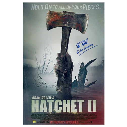 Kane Hodder Autographed Hatchet II 16x24 Movie Poster w/ Victor Crowley Inscription